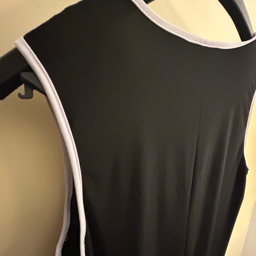 EUC MSK Black Dress w/White Accents, Zipper w/Silver Pull, Could be Cover Up - Picture 10 of 15
